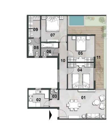 Floor plan for apartment at Vinci
