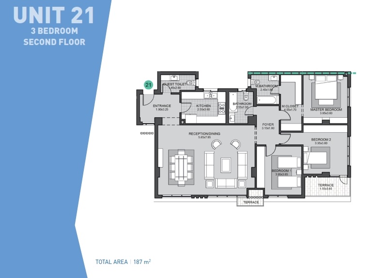 Floor plan for apartment at Villette