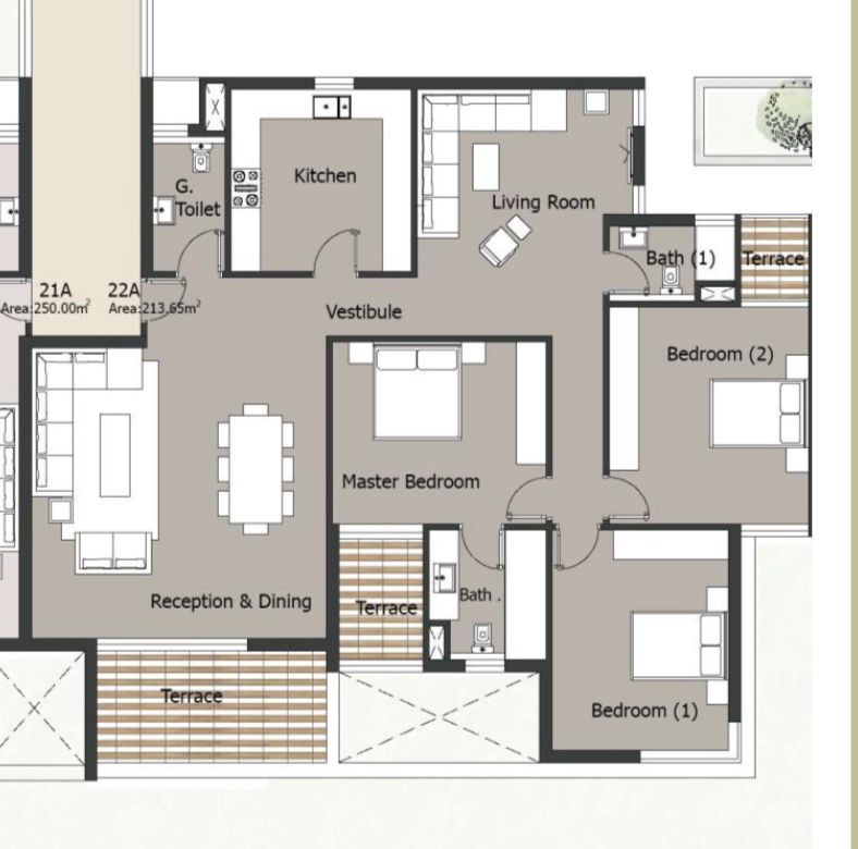 Floor plan for apartment at Palm Hills New Cairo