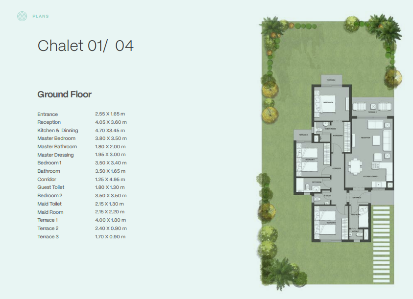 Floor plan for chalet at Seazen