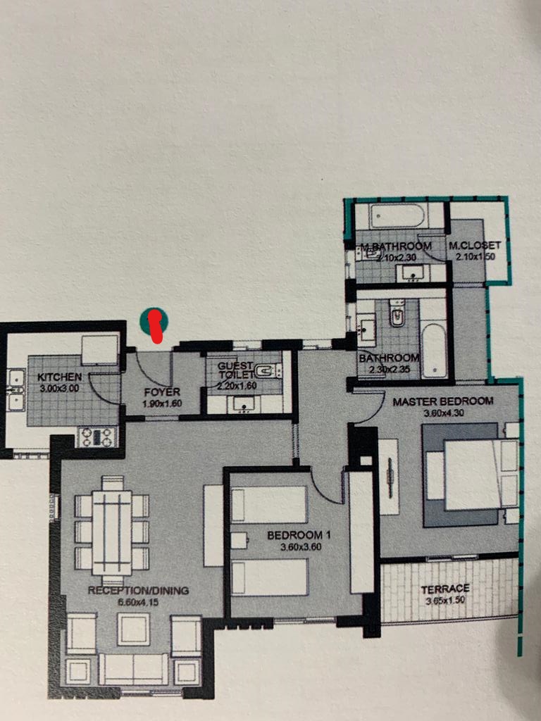 Floor plan for apartment at Sky Condos