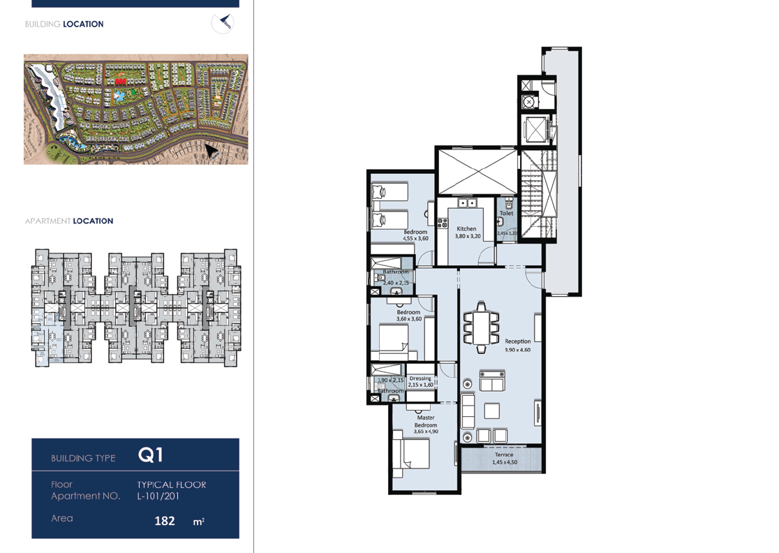 Floor plan for apartment at Fifth Square Al Marasem