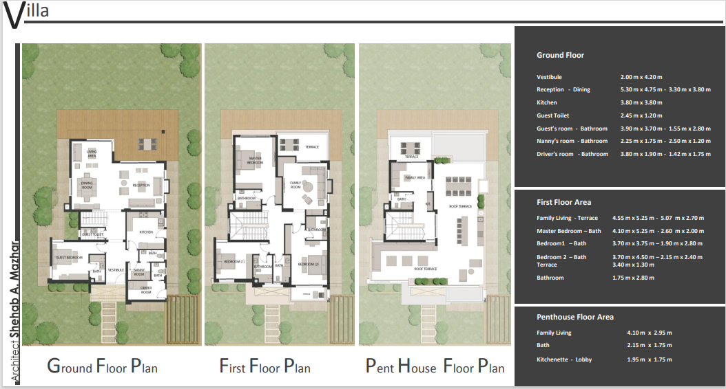 Floor plan for villa at Palm Valley