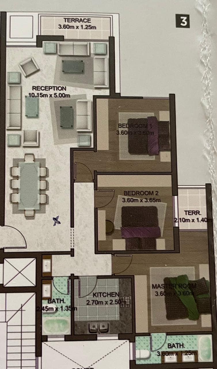 Floor plan for apartment at Fifth Square Al Marasem