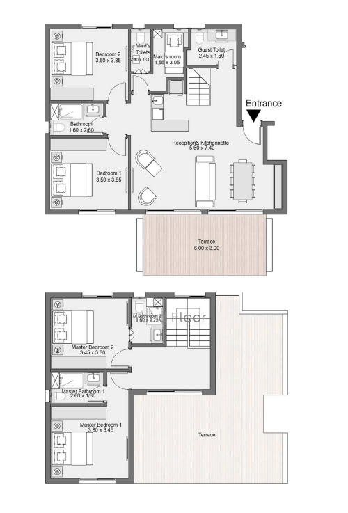 Floor plan for chalet at D-Bay