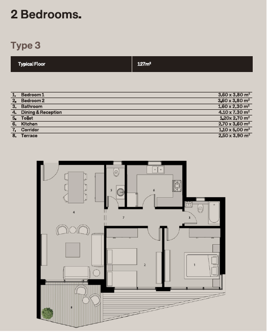 Floor plan for apartment at The Median Residences