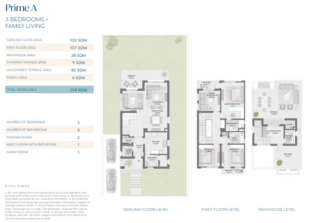 Floor plan for villa at Belle Vie