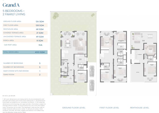 Floor plan for villa at Belle Vie