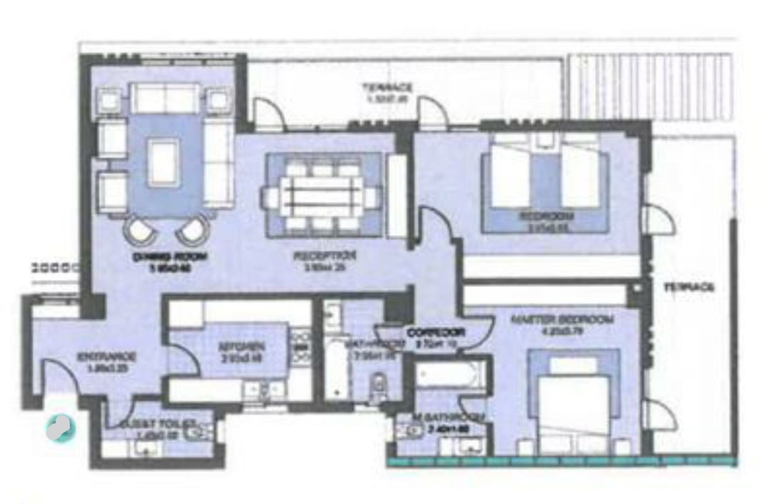 Floor plan for apartment at Sky Condos