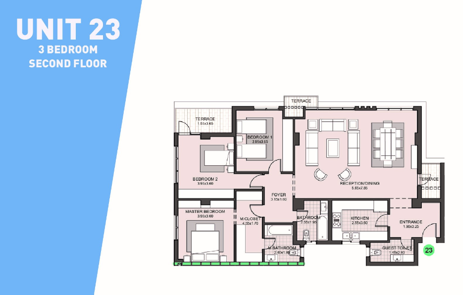 Floor plan for apartment at Sky Condos