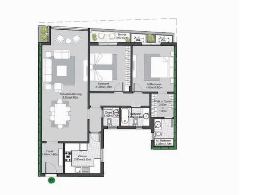 Floor plan for apartment at V Residences By Villette