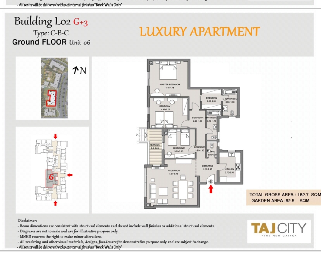 Floor plan for apartment at Taj City