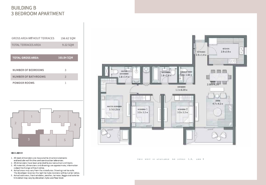 Floor plan for apartment at Grand Residences  Cairo Gate