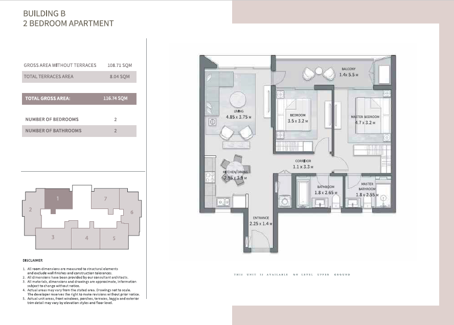 Floor plan for apartment at Grand Residences  Cairo Gate