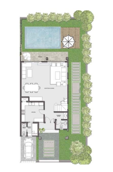 Floor plan for townhouse at Majorelle