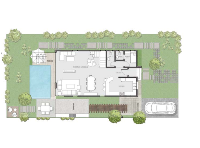 Floor plan for villa at Majorelle