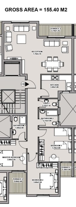 Floor plan for apartment at Taj City