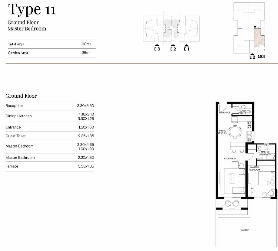 Floor plan for apartment at Trio