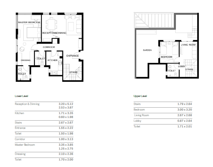 Floor plan for duplex at Trio
