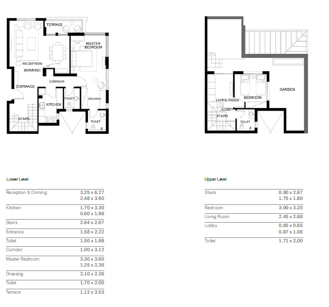 Floor plan for duplex at Trio