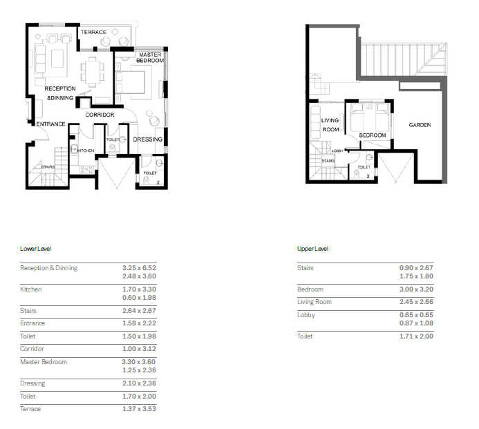 Floor plan for duplex at Trio