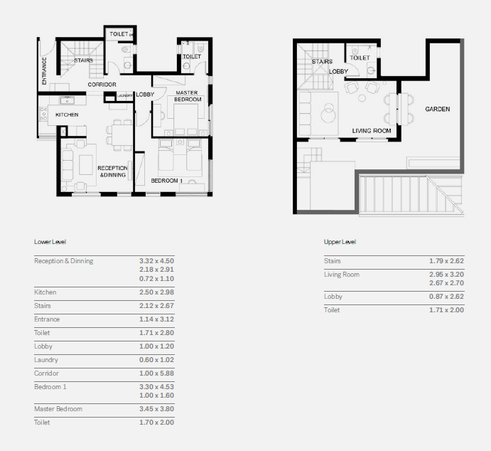 Floor plan for duplex at Trio