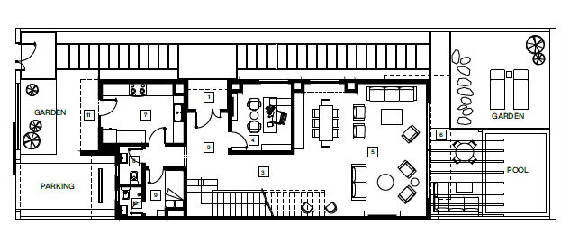 Floor plan for duplex at Trio
