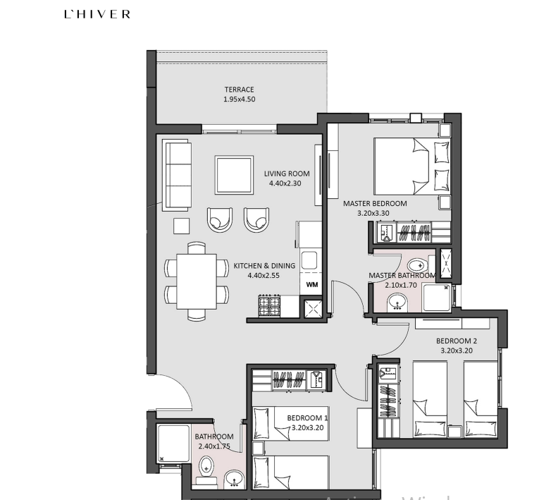 Floor plan for apartment at L'Hiver