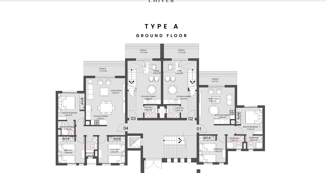 Floor plan for apartment at L'Hiver