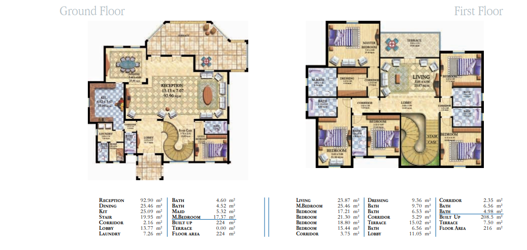 Floor plan for villa at Mountain View Ras El Hekma