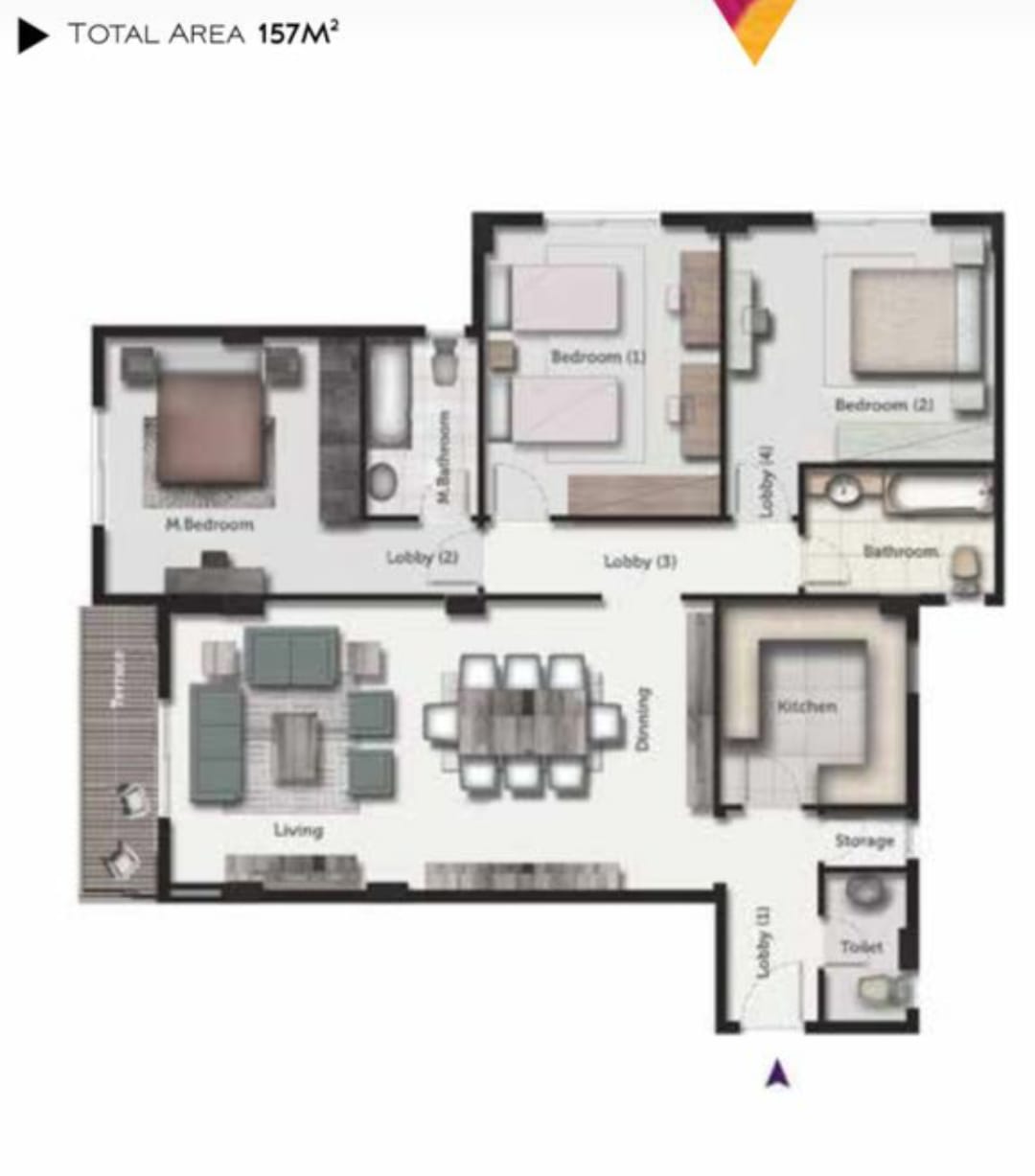 Floor plan for apartment at Galleria Residence
