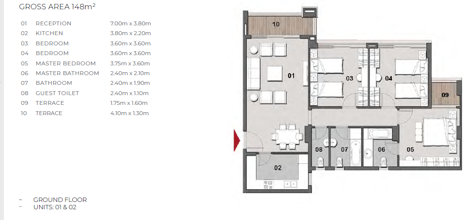 Floor plan for apartment at Il Bosco New Capital