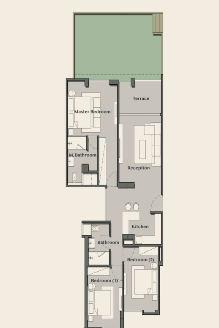 Floor plan for chalet at Kai Sokhna