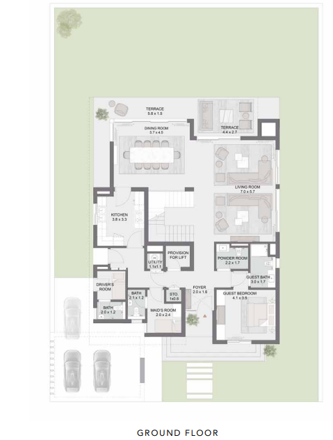 Floor plan for villa at Soul