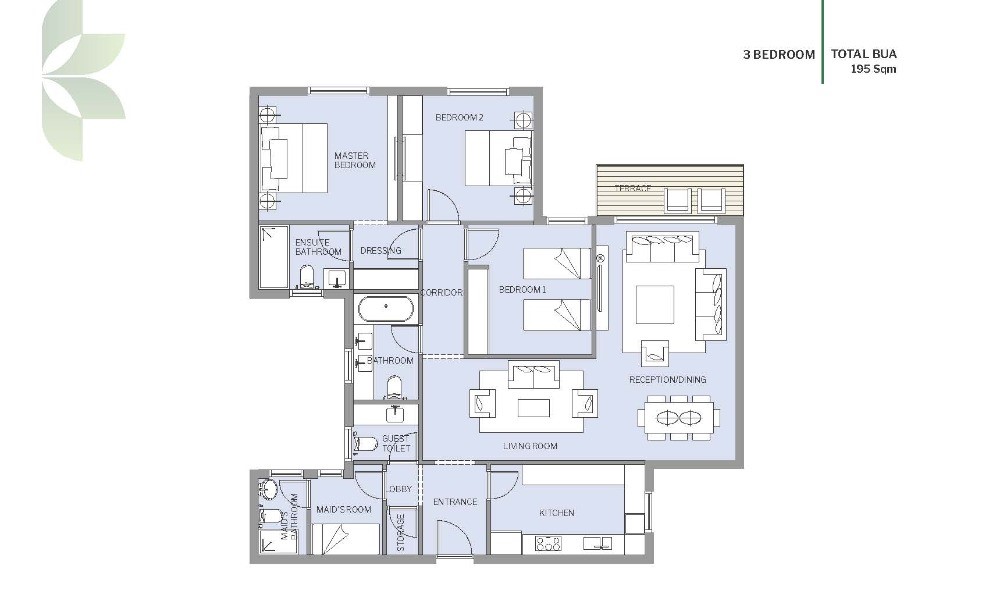Floor plan for apartment at Park View - Haptown