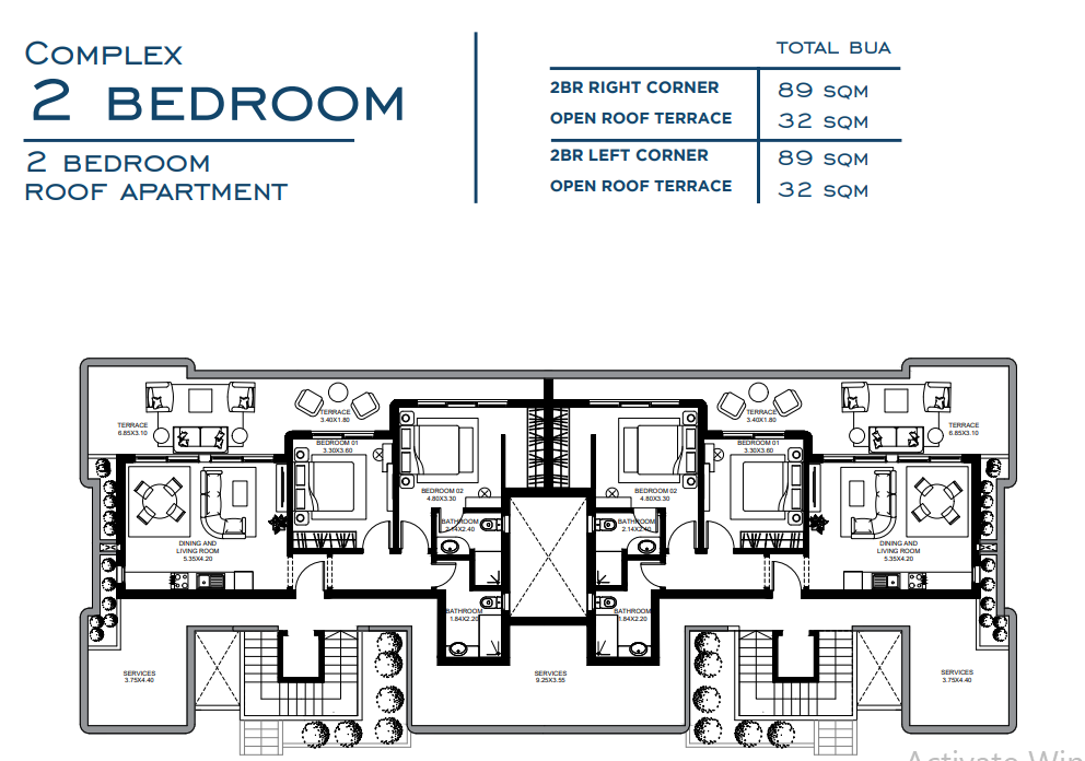 Floor plan for penthouse at Bianchi Ilios