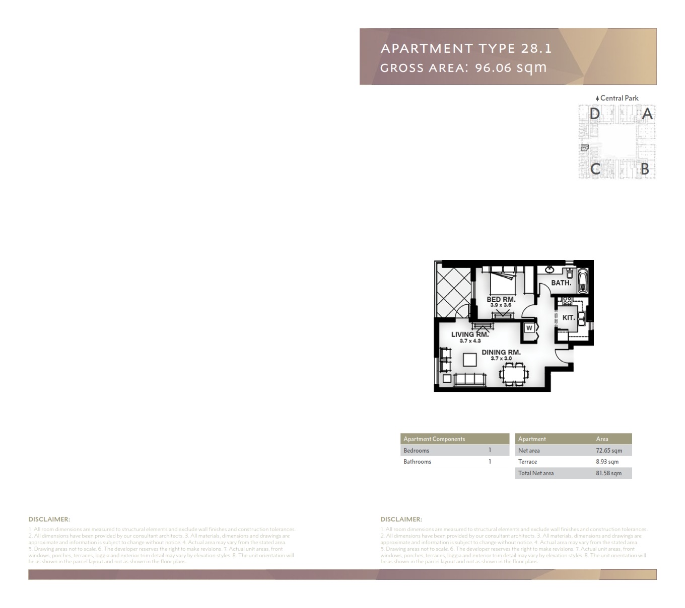 Floor plan for apartment at Mivida