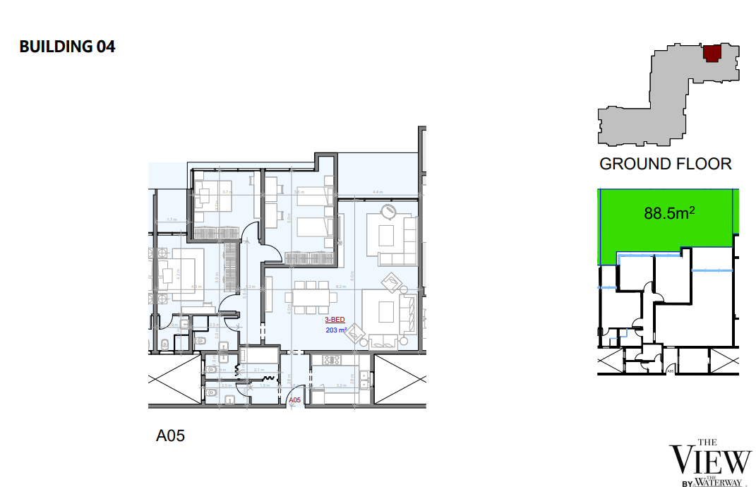 Floor plan for apartment at The View Waterway