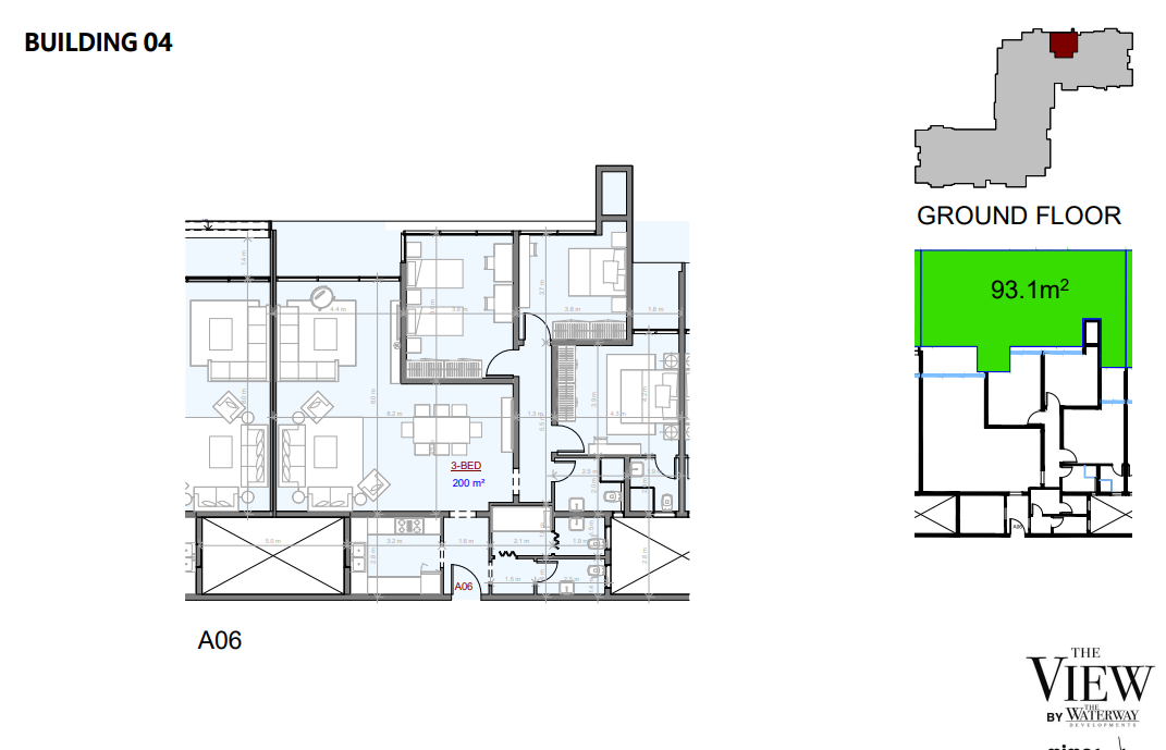 Floor plan for apartment at The View Waterway