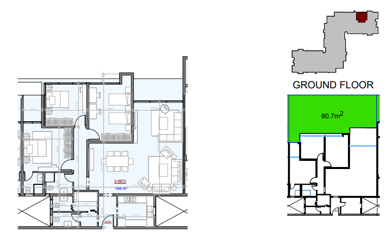 Floor plan for apartment at The View Waterway