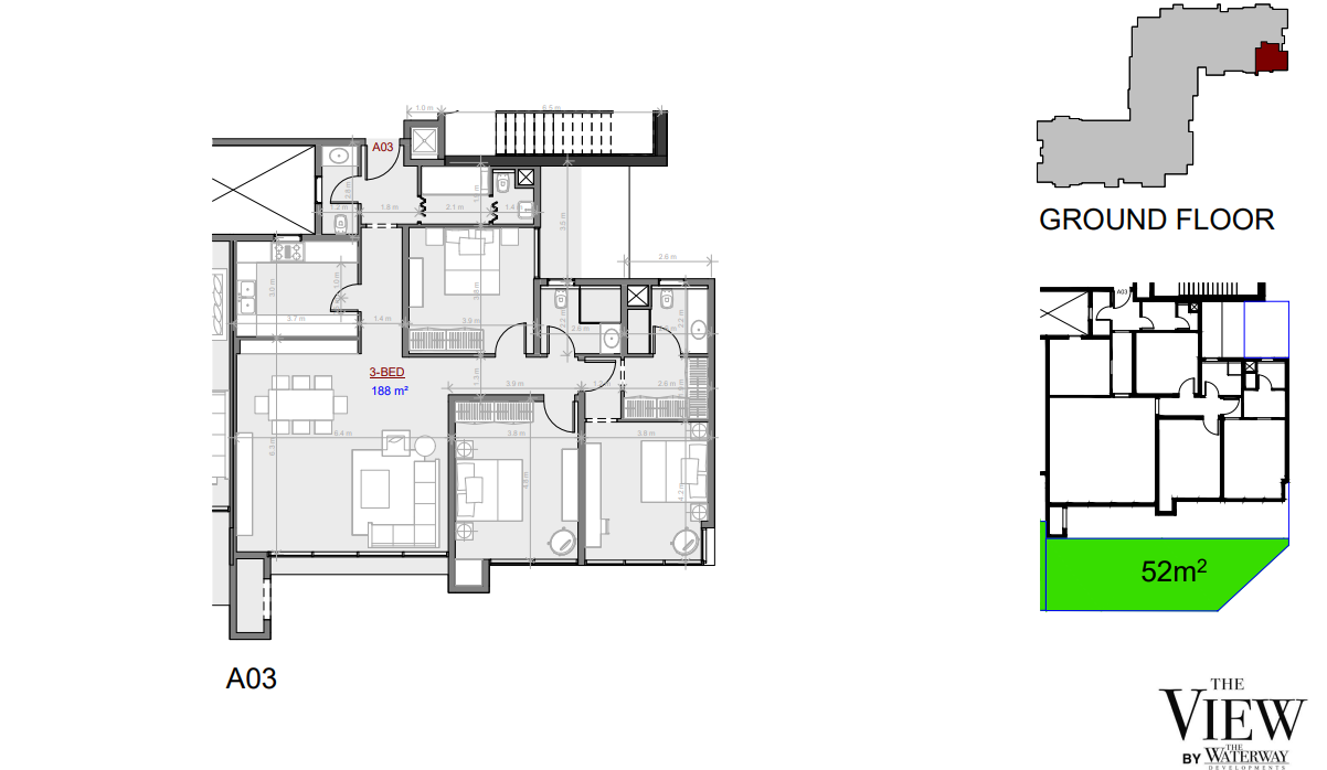 Floor plan for apartment at The View Waterway