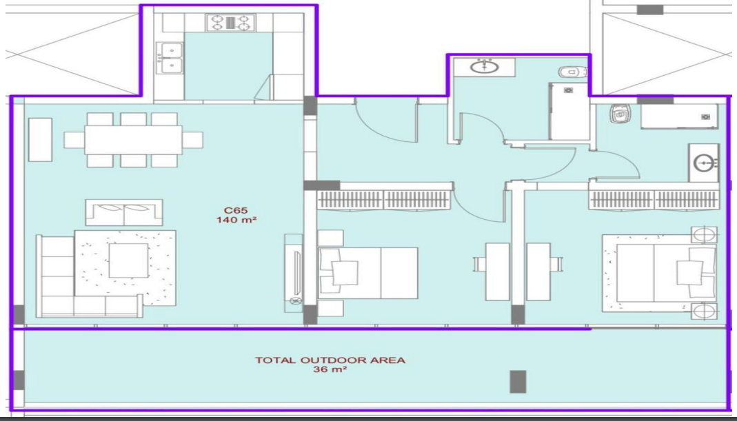 Floor plan for penthouse at The View Waterway