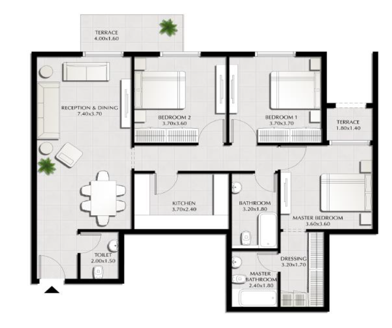 Floor plan for apartment at Tonino Lamborghini Residences