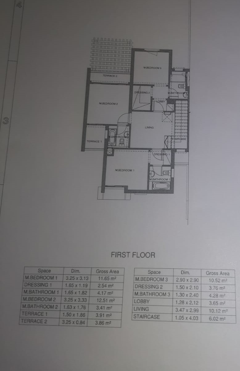 Floor plan for townhouse at Mountain View Ras El Hekma