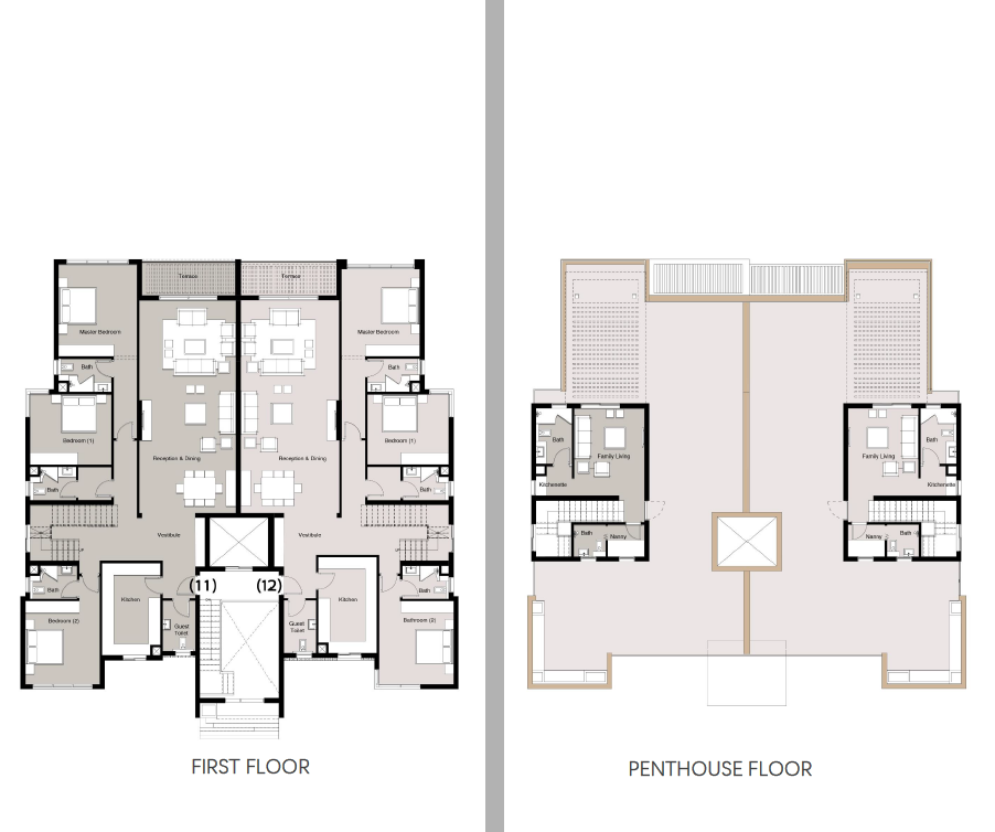 Floor plan for penthouse at The Crown