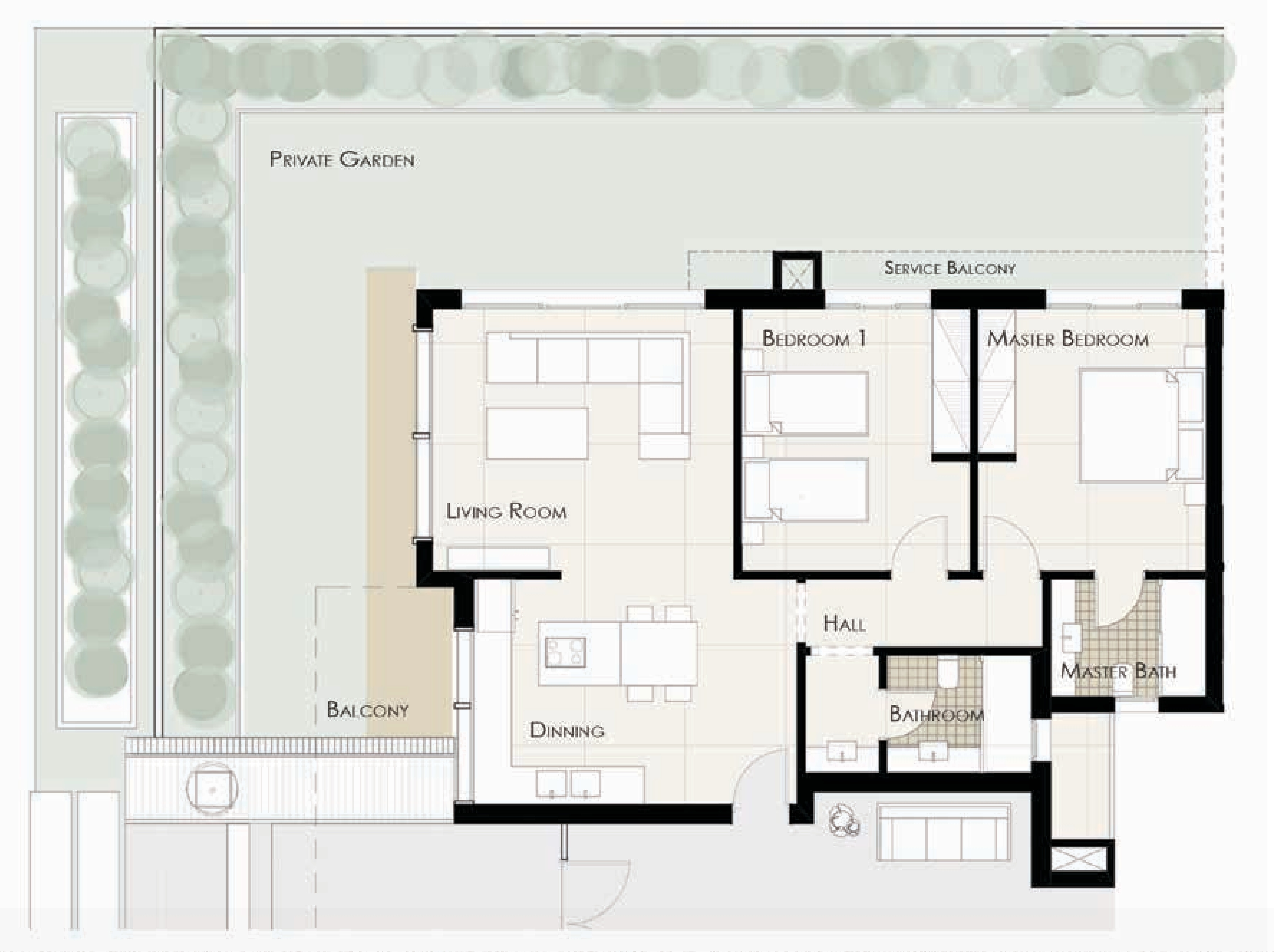 Floor plan for apartment at Lake View Residence