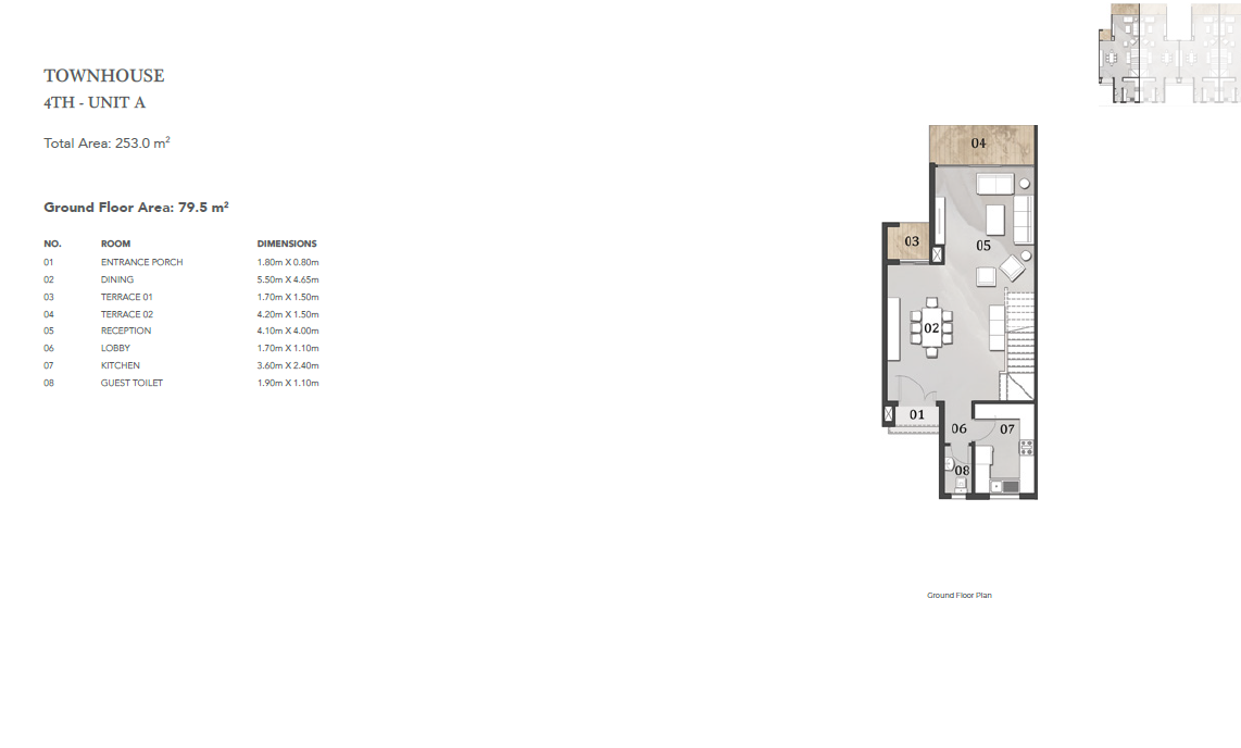 Floor plan for townhouse at Vinci