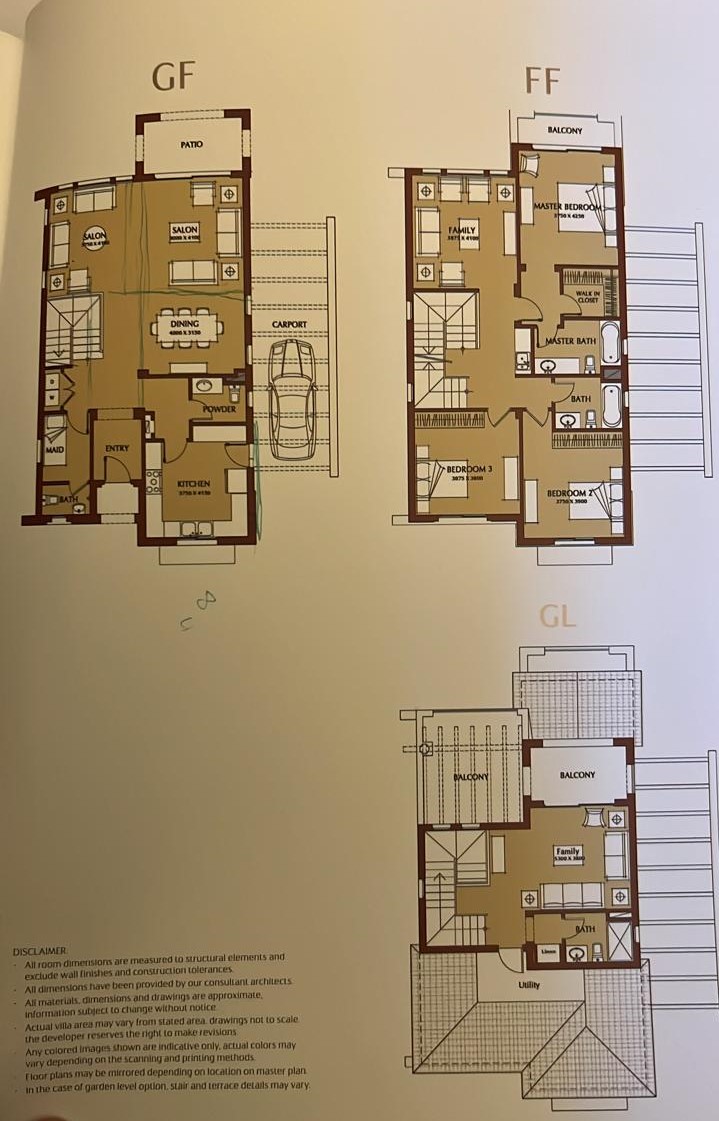 Floor plan for villa at Uptown Cairo