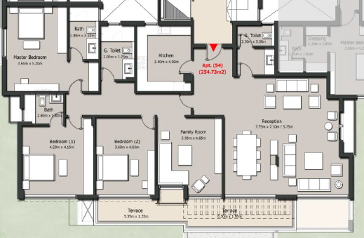 Floor plan for apartment at Capital Gardens