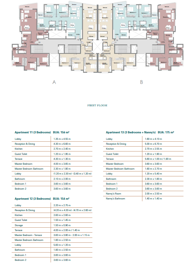 Floor plan for apartment at Palm Hills New Cairo